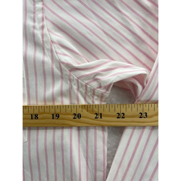 LRL Ralph Lauren Mens Button Front Shirt White Pink Striped Long Sleeve Cotton L - Picture 4 of 7